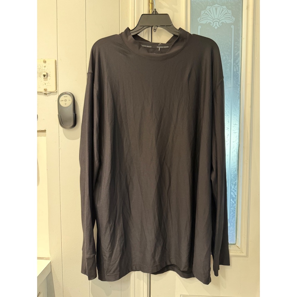 Duluth Trading Co Buck Naked Base Layer Shirt Mens 2XL Black Mock Neck Thumbhole